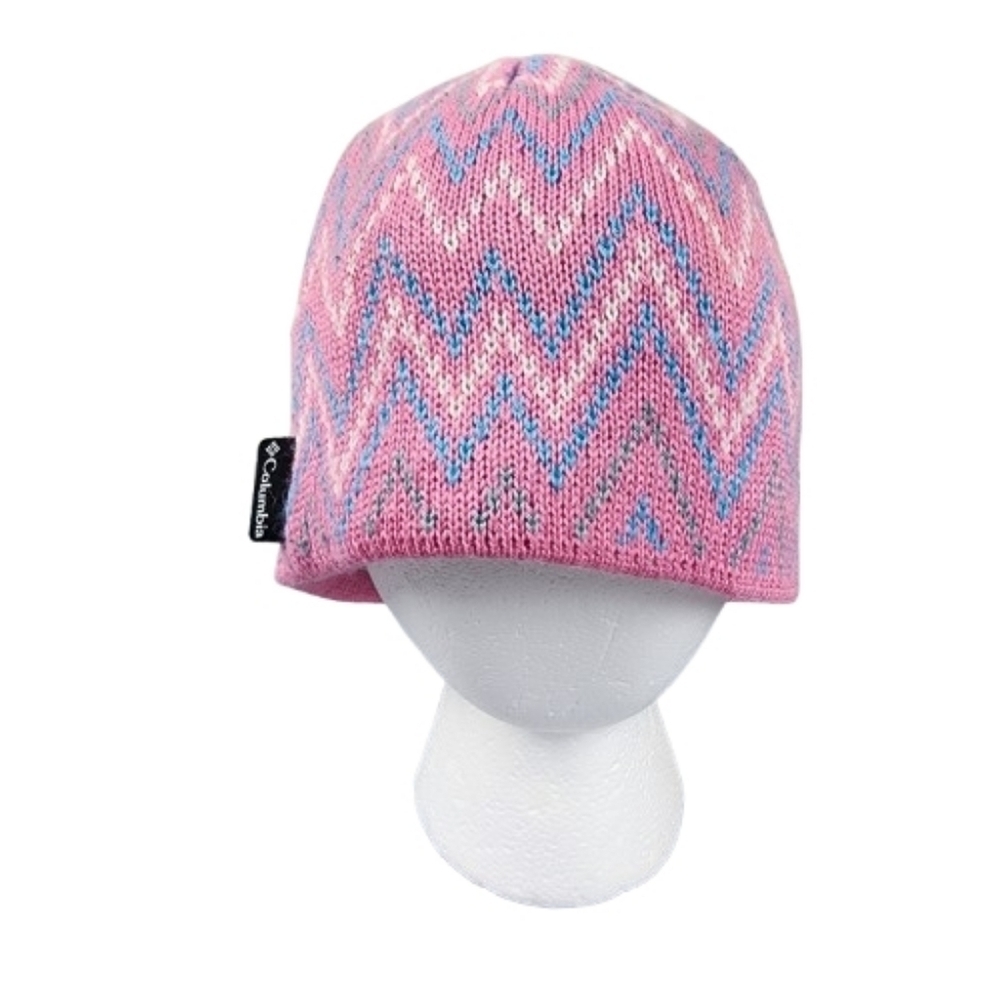 Columbia Kids' Chevron Pink and Blue Beanie 30% Wool OS